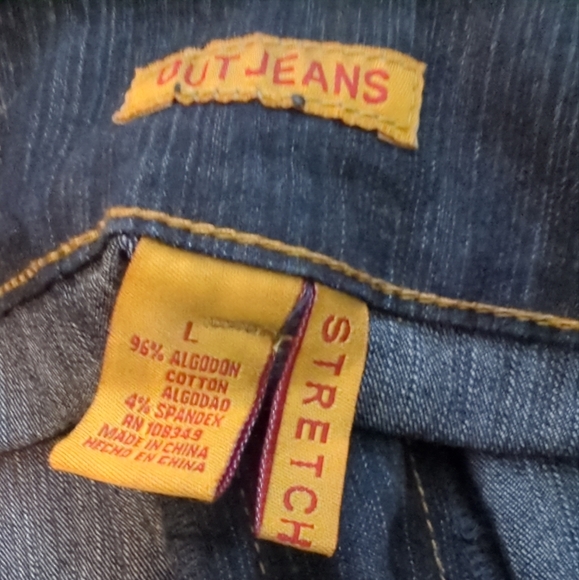 Out Jeans Long Denim Skirt (Women Sz Large) Slit Front NWOT - Picture 4 of 16